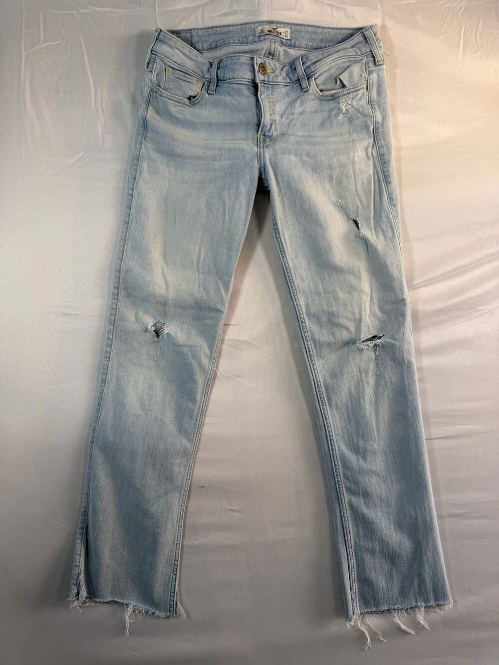 Hollister Distressed Skinny Jeans Size 27 L35 Light Wash